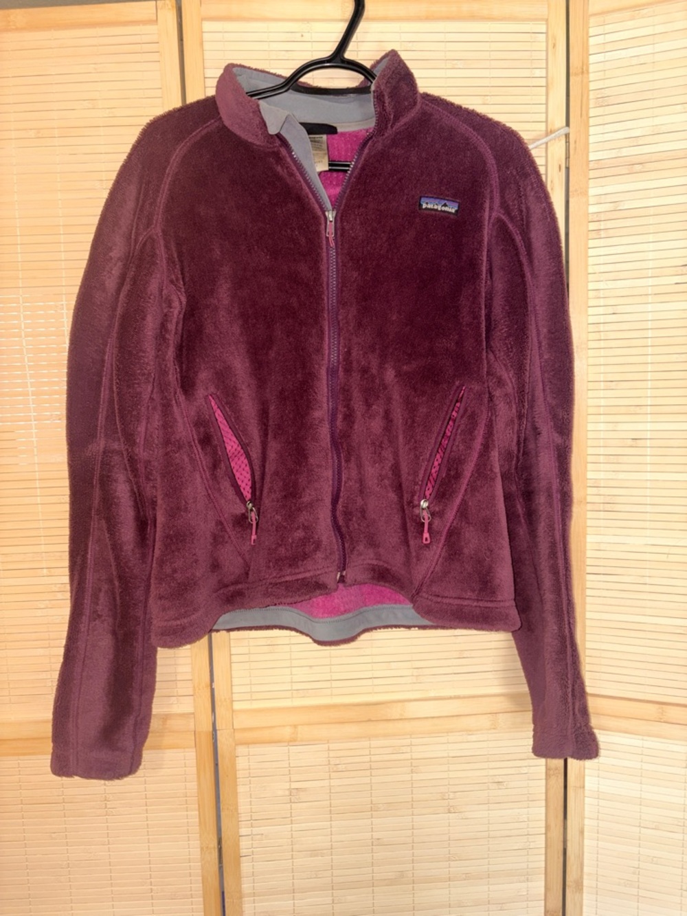 Patagonia Women's Burgundy Plush Full-Zip Teddy Fleece Jacket